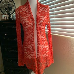 Boho lace long cardigan small size